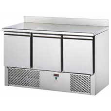 Saladette Refrigerata ventilata con piano inox e alzatina a 3 sportelli GN - EKO GAS R290